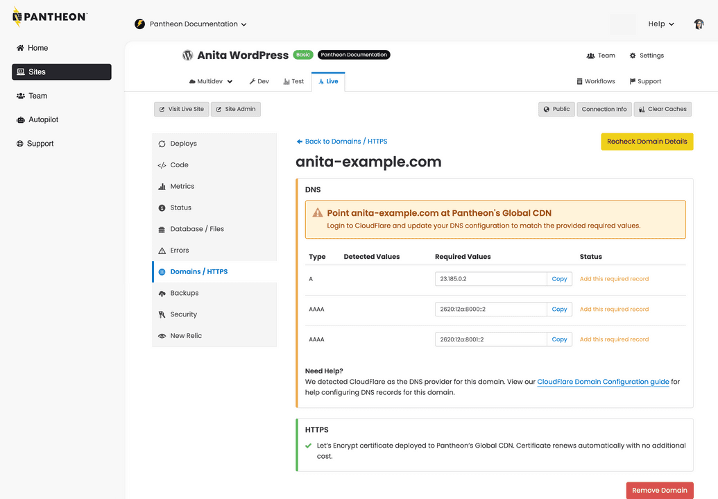 Domains / HTTPS