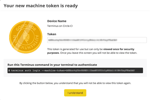 Machine token ready modal