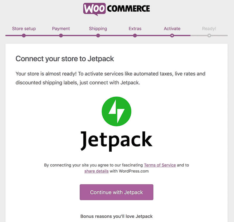 Jetpack plugin installation