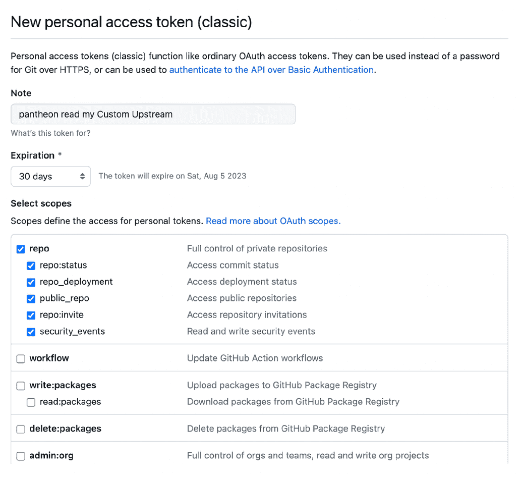 GitHub Create a Personal Access Token