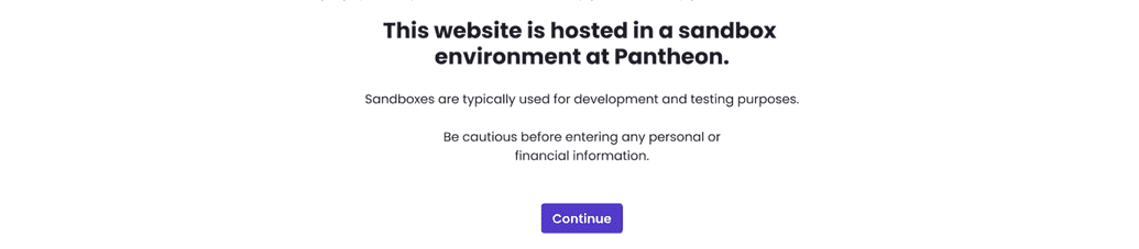 screenshot of warning message
