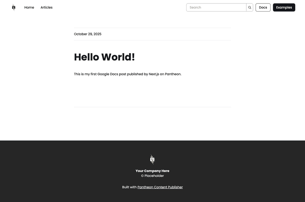 New article published in Next.js from Google Docs New article published in Next.js from Google Docs
